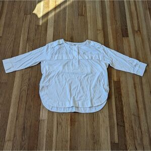 Madewell White Military Epaulet Blouse Dress shirt top